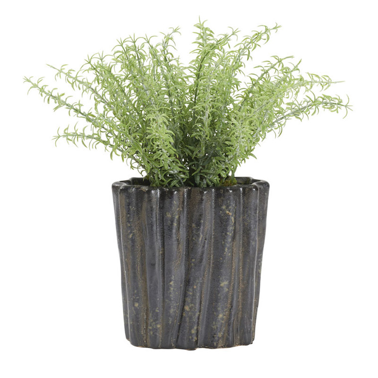 Frosted Sprineri In Rippled Ceramic Planter 212171 By DW Silks