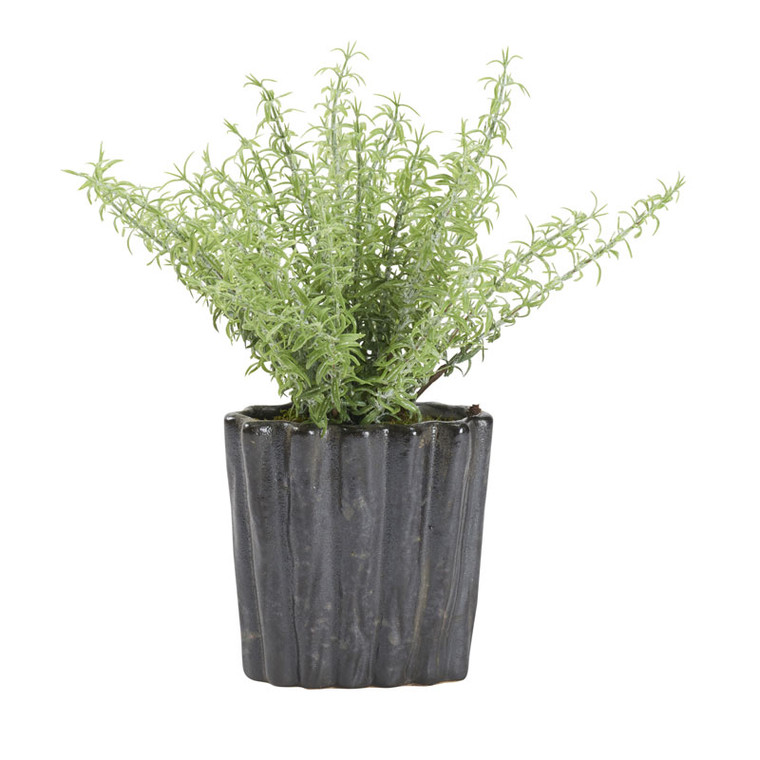 Frosted Sprineri In Rippled Ceramic Planter 212172 By DW Silks