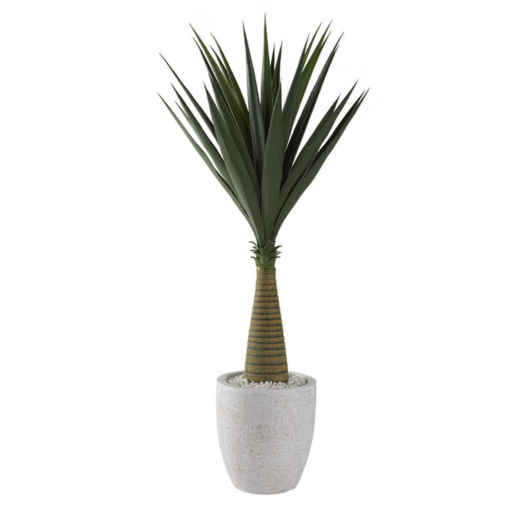 48" Sisal Tree In Small Round White Planter 321226 By DW Silks