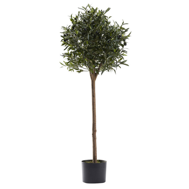 50" Olive Topiary In Black Plastic Pot 321299 By DW Silks