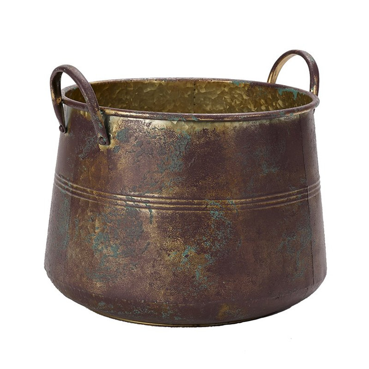 Round Metal Planter - Medium CT2676 By DW Silks