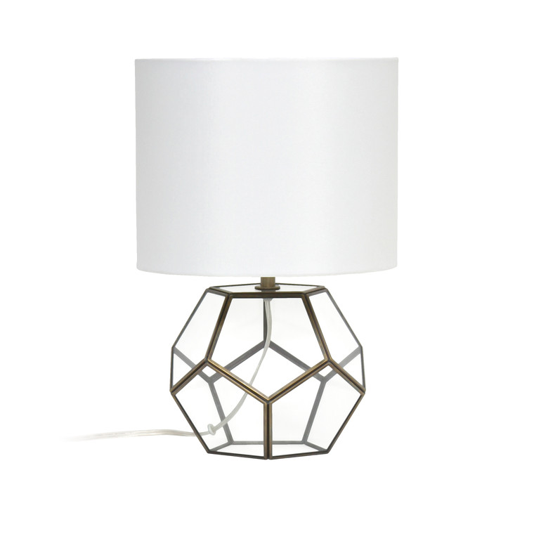 Lalia Home Transparent Octagonal Table Lamp, Brass LHT-4008-BR