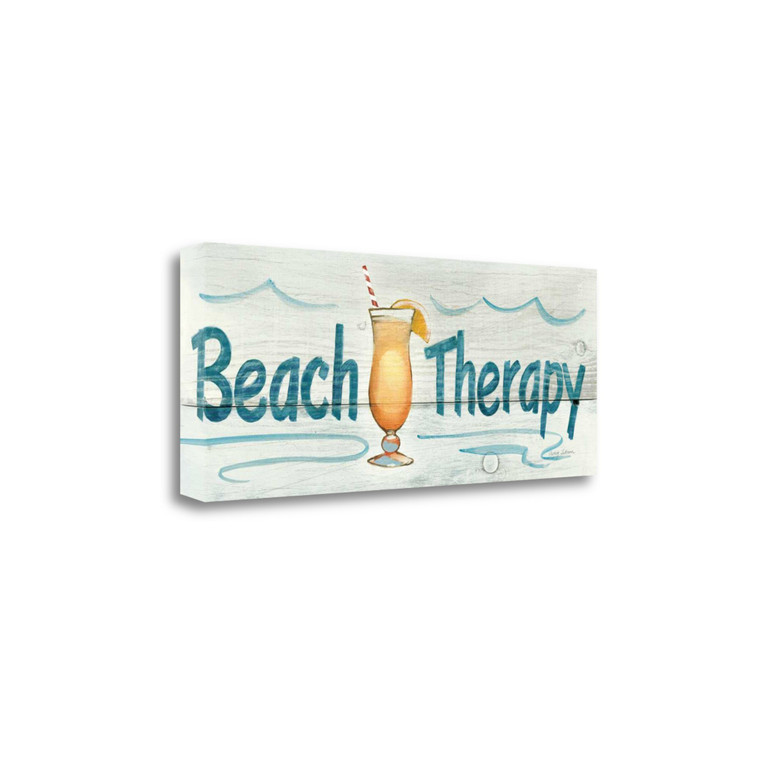 Homeroots 32" Fun Beach Therapy Signage Giclee Print On Gallery Wrap Canvas Wall Art 457285