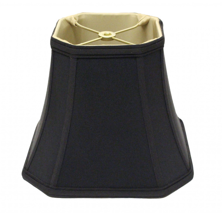 Homeroots 10" Black With Bronze Lining Slanted Square Bell No Slub Lampshade 469662