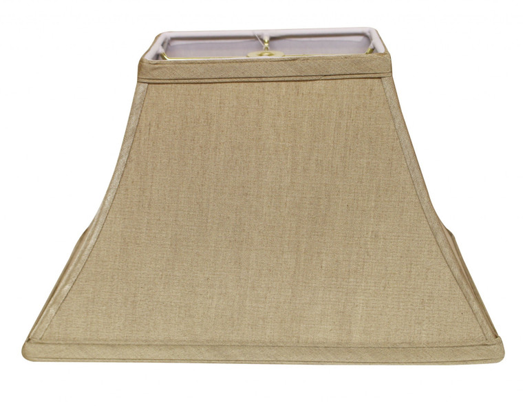 Homeroots 16" Pale Brown Rectangle Bell No Slub Lampshade 470011