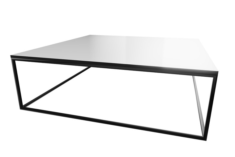 Homeroots 43" Black And White Acrylic Contempo Square Coffee Table 474128