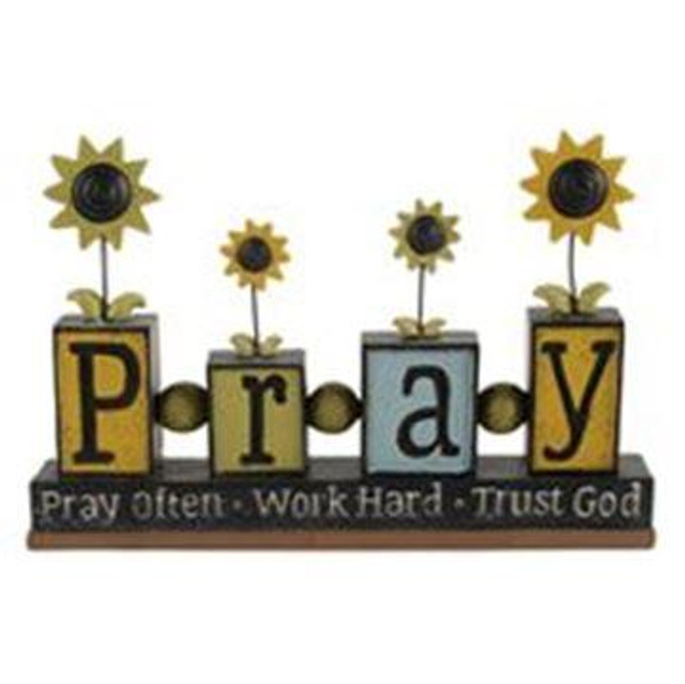 1511-10278 Pray Bead Block On Base With Sunflower - Pack of 4