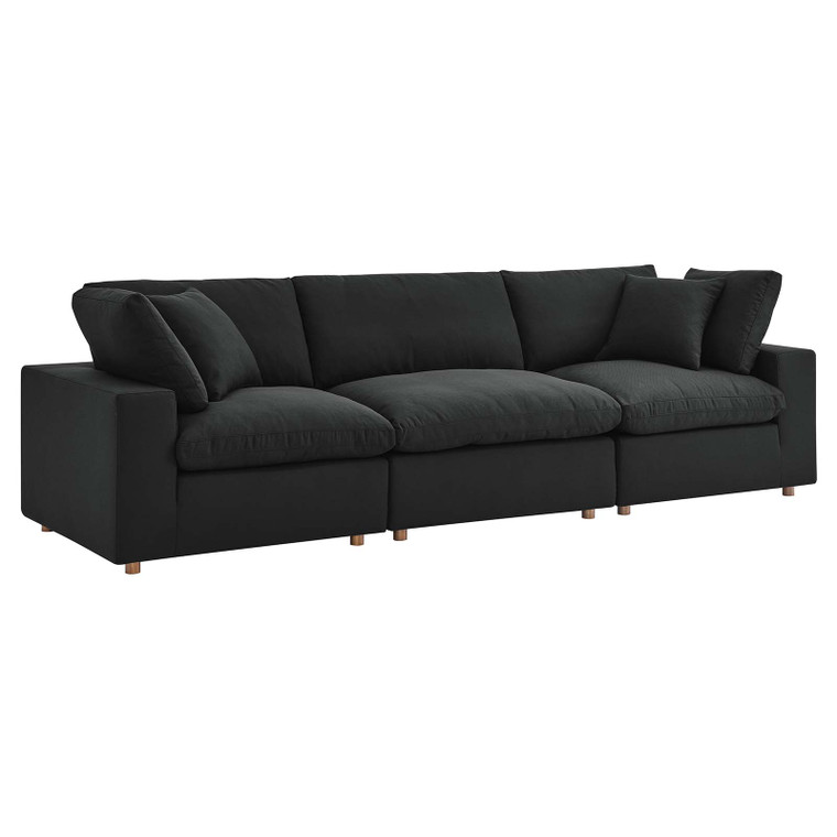 Commix Down Filled Overstuffed 3 Piece Sectional Sofa Set - Black EEI-3355-BLK By Modway Furniture
