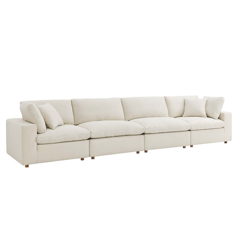 Commix Down Filled Overstuffed 4 Piece Sectional Sofa Set - Light Beige EEI-3357-LBG By Modway Furniture