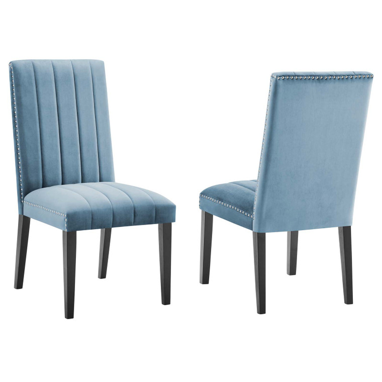 Catalyst Performance Velvet Dining Side Chairs (Set Of 2) Light Blue EEI-5081-LBU By Modway Furniture