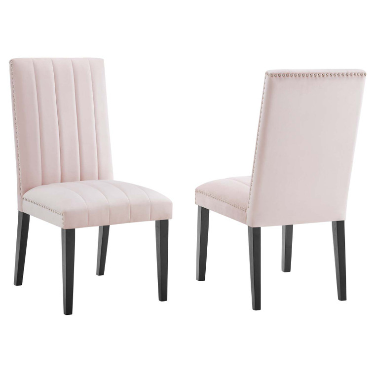 Catalyst Performance Velvet Dining Side Chairs (Set Of 2) Pink EEI-5081-PNK By Modway Furniture