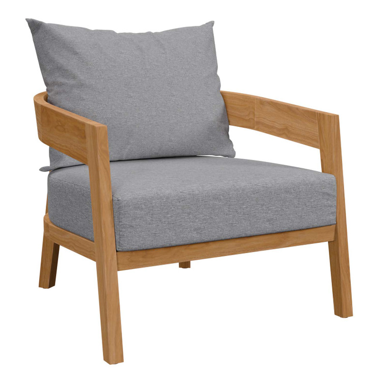 Brisbane Teak Wood Outdoor Patio Armchair - Natural Gray EEI-5602-NAT-GRY By Modway Furniture