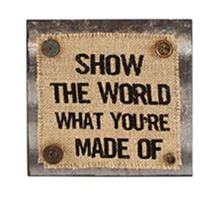 1511-37388 Show The World Wall Box Sign (8X8) - Pack of 4
