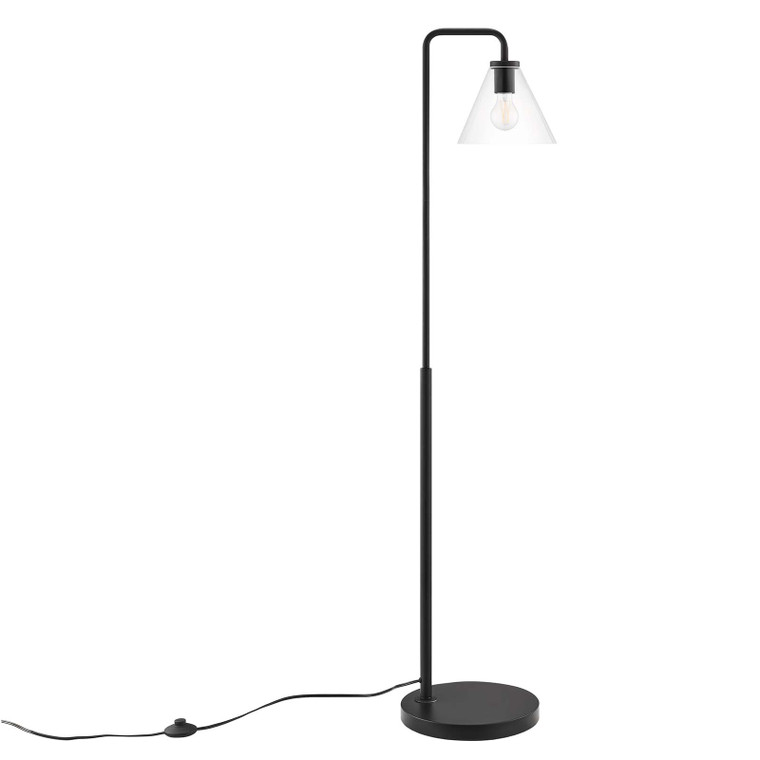 Element Transparent Glass Glass And Metal Floor Lamp - Black EEI-5618-BLK By Modway Furniture