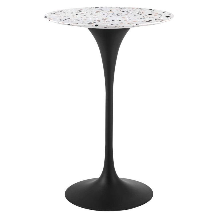 Lippa 28" Round Terrazzo Bar Table - Black White EEI-5709-BLK-WHI By Modway Furniture