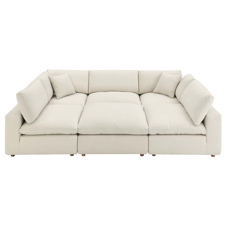 Commix Down Filled Overstuffed 6-Piece Sectional Sofa - Light Beige EEI-5761-LBG By Modway Furniture
