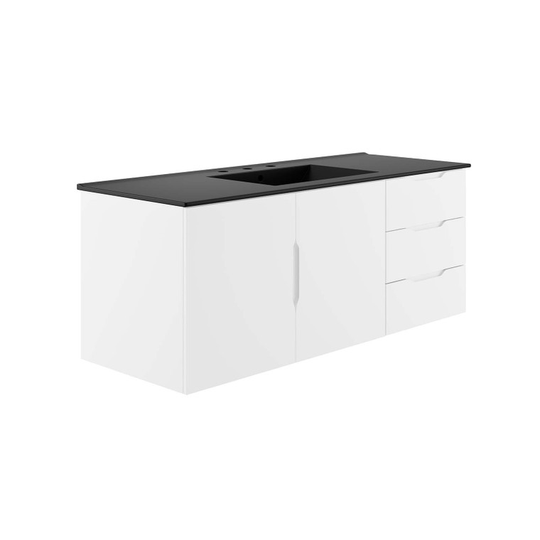 Vitality 48" Single Sink Bathroom Vanity - White Black EEI-5784-WHI-BLK By Modway Furniture