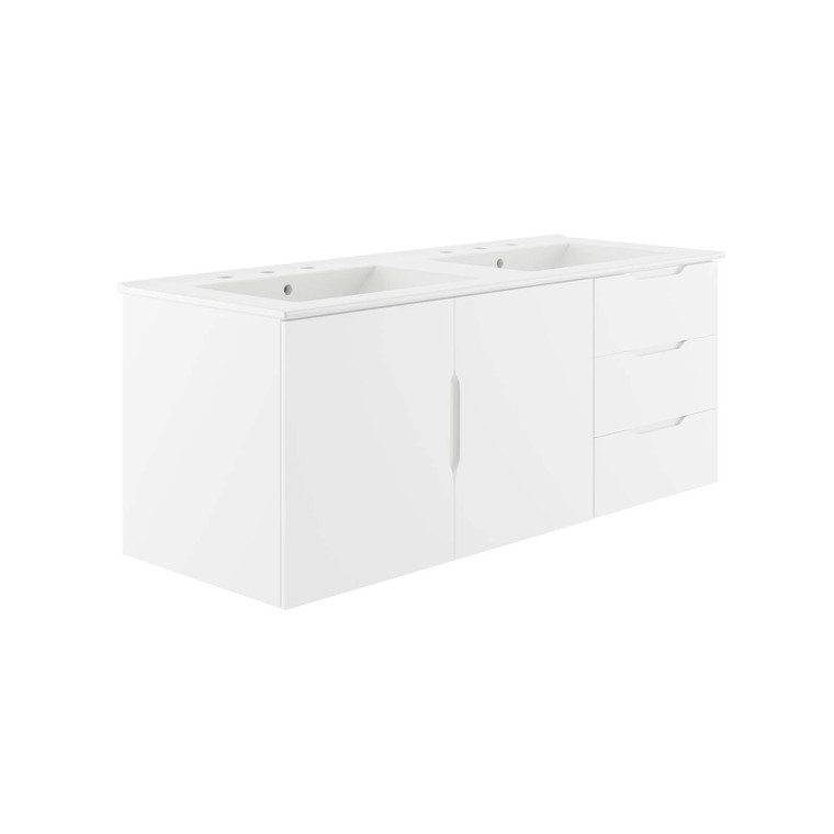 Vitality 48" Double Sink Bathroom Vanity - White White EEI-5785-WHI-WHI By Modway Furniture