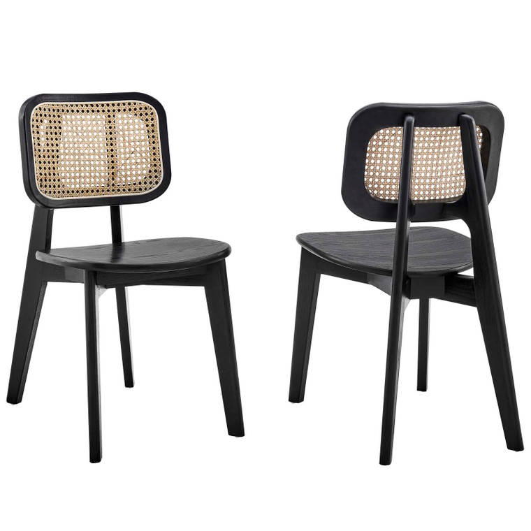 Habitat Wood Dining Side Chair (Set Of 2) Black EEI-6077-BLK By Modway Furniture