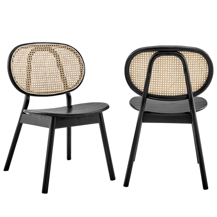 Malina Wood Dining Side Chair (Set Of 2) Black EEI-6081-BLK By Modway Furniture