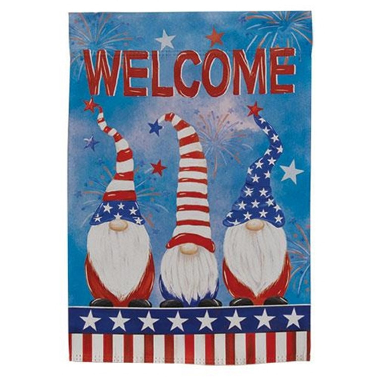 Patriotic Gnome Welcome Garden Flag G10220111 By CWI Gifts