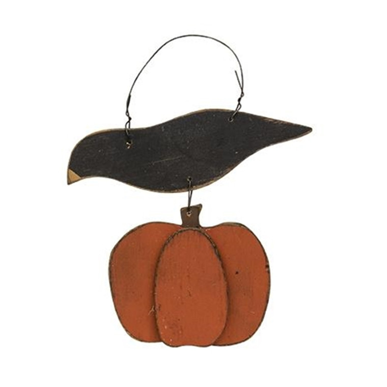 Primitive Crow & Pumpkin Dangler G12854 By CWI Gifts
