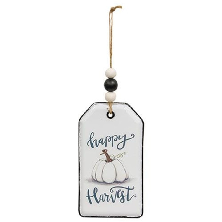 *Happy Harvest Pumpkin Enamel Beaded Tag G65284 By CWI Gifts