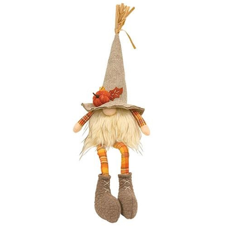 Harvest Burlap Plaid Dangle Leg Gnome GADC4082 By CWI Gifts