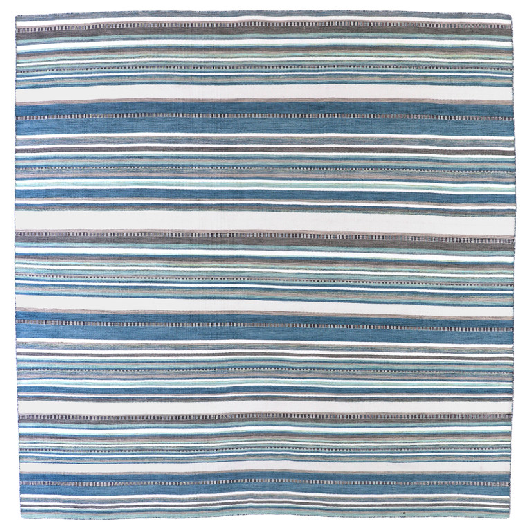 Liora Manne Sonoma Malibu Stripe Indoor/Outdoor Rug Seascape 8' Square SNOS8625804