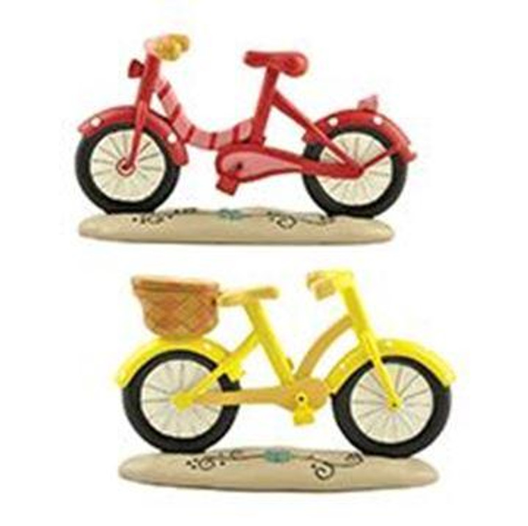 161-10794 Set of 2 Red & Yellow Bikes On Base - Pack of 2