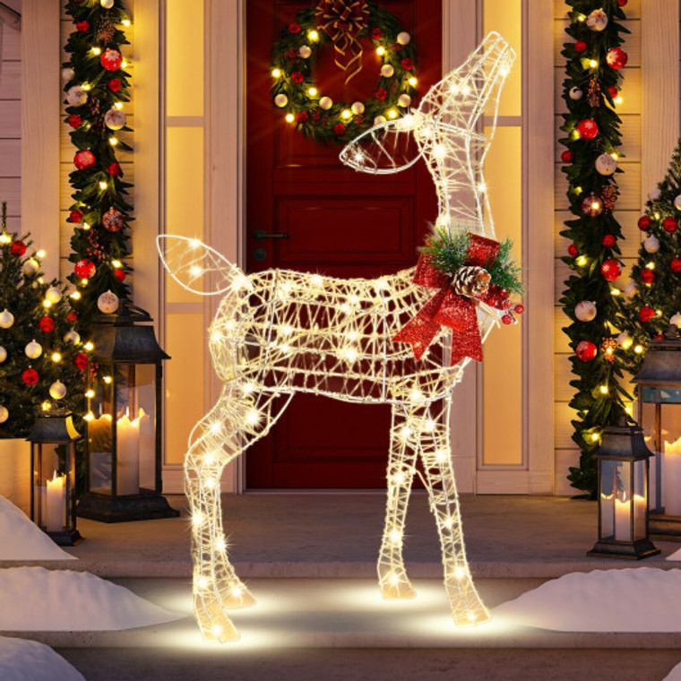 Lighted Christmas Reindeer Decorations With 50 Led Lights For Outdoor Yard EU10019CA