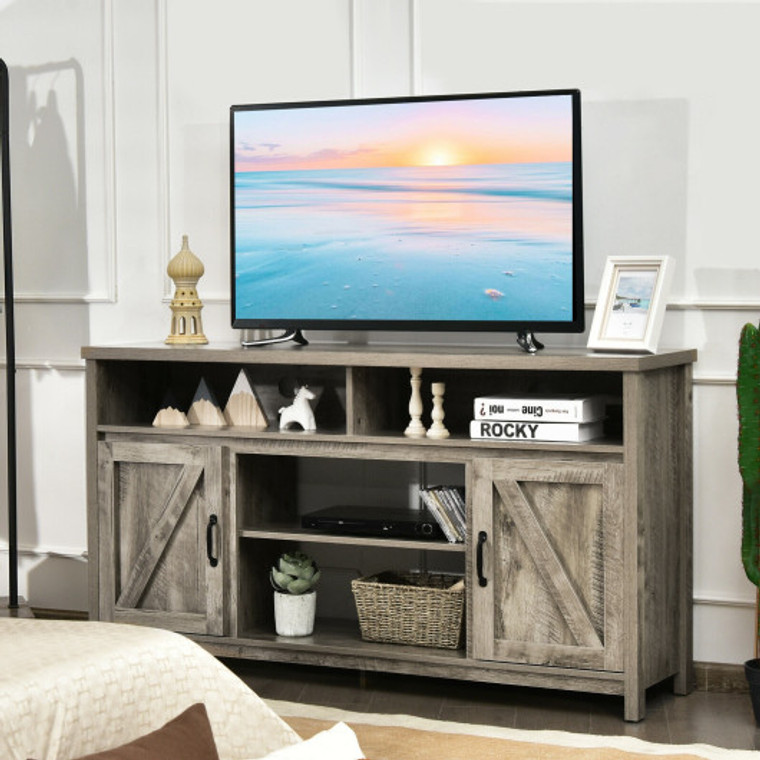 59 Inch Tv Stand Media Center Console Cabinet With Barn Door For Tv'S 65 Inch-Natural HV10083NA