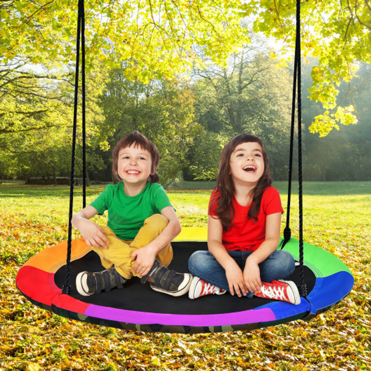 40 Inch Flying Saucer Tree Swing With 2 Hanging Straps For Kids-Army Green NP10330AG
