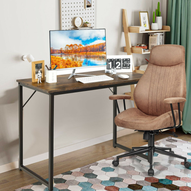 L Shaped Computer Desk And Writing Workstation For Home And Office-Rustic Brown CB10360BN