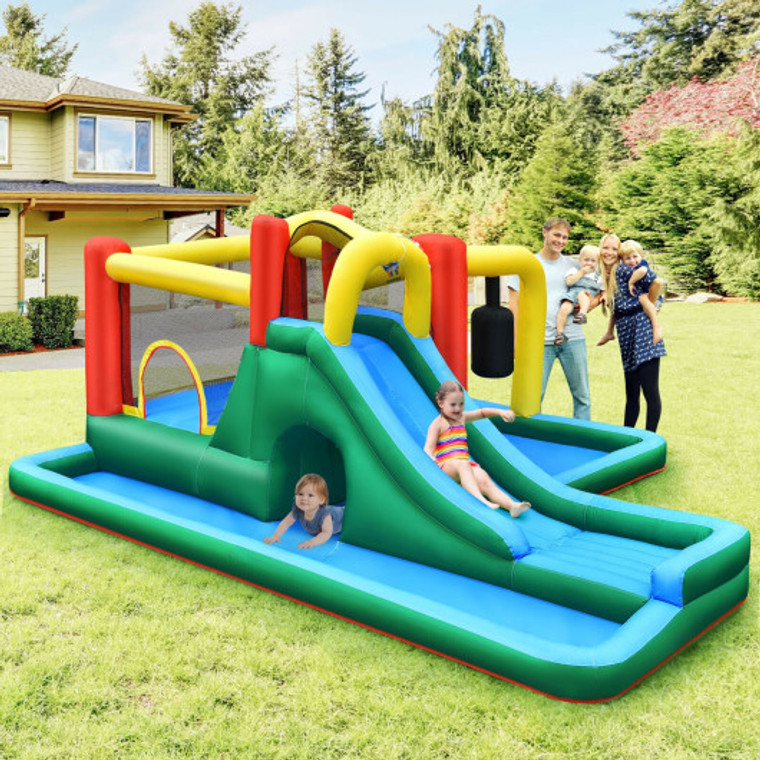Inflatable Water Slide Climbing Bounce House With Tunnel And Blower OP70982