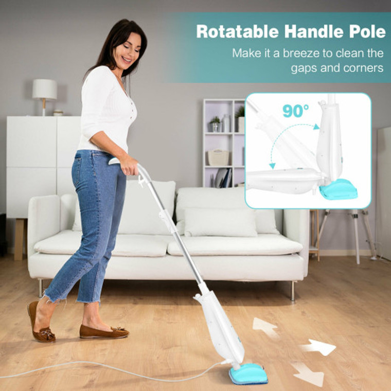1100 W Electric Steam Mop With Water Tank For Carpet-Green ES10094US-GR