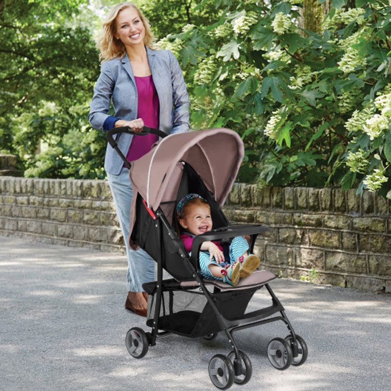 5-Point Safety System Foldable Lightweight Baby Stroller-Coffee LiveBB4758CF