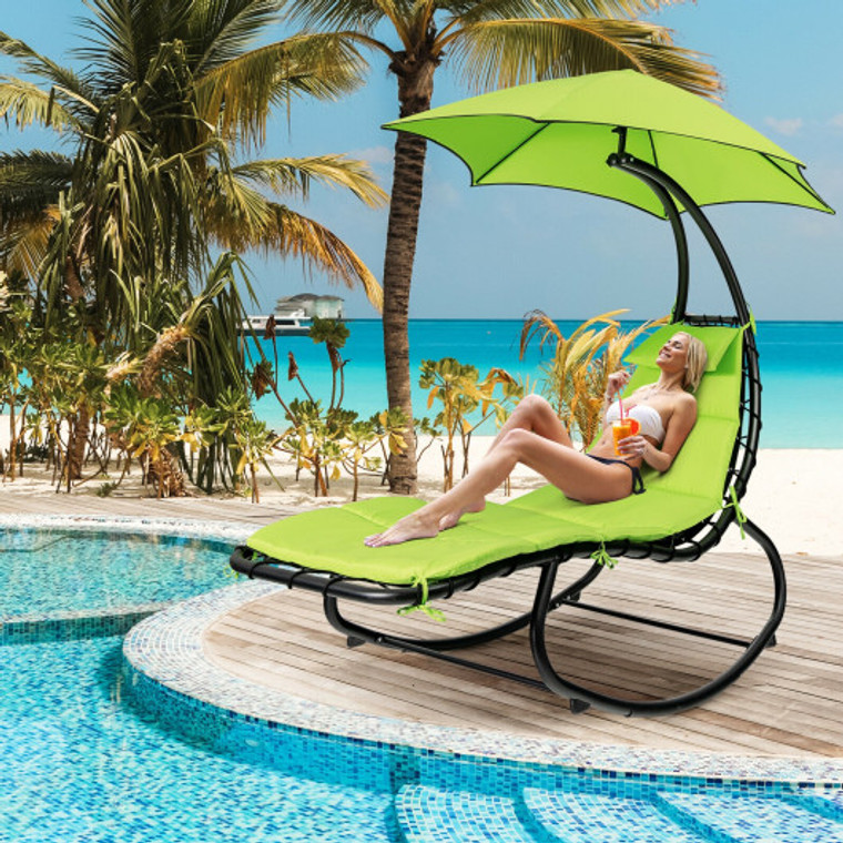 Hammock Swing Lounger Chair With Shade Canopy-Green NP10130GN