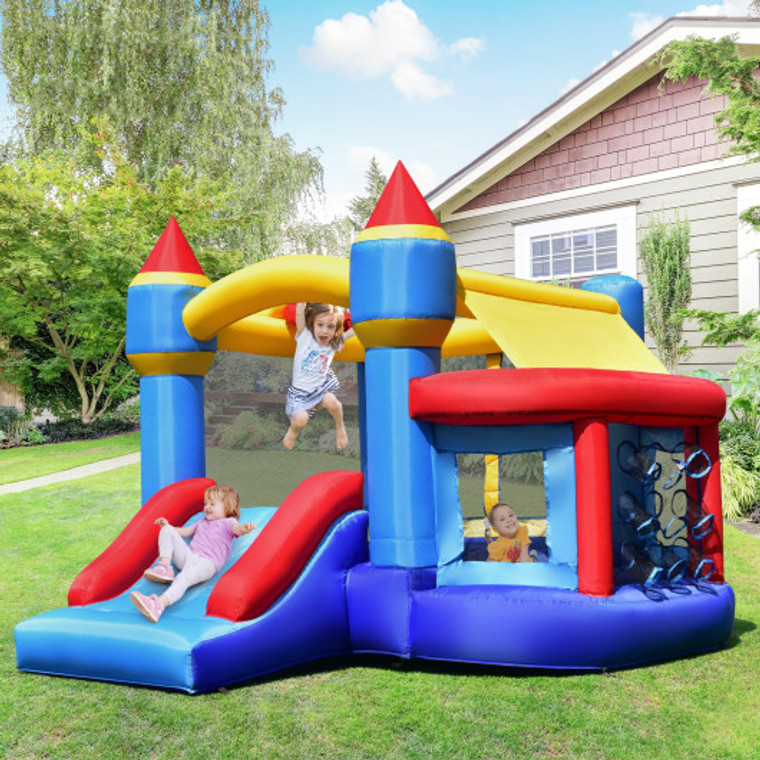 Castle Slide Inflatable Bounce House With Ball Pit And Basketball Hoop LiveOP70017