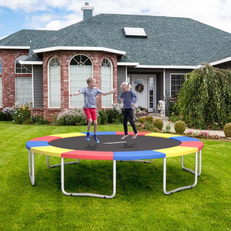14 Feet Waterproof And Tear-Resistant Universal Trampoline Safety Pad Spring Cover-Multicolor TW10078CL