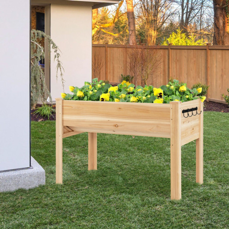 48 X 24 X 32 Inch Elevated Wood Planter Box With Legs TH10008