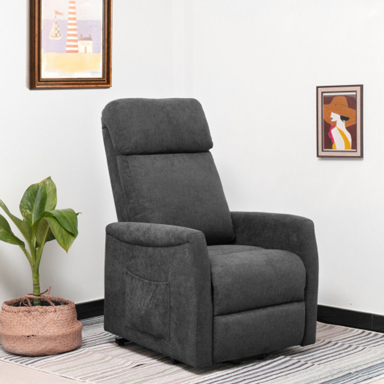 Power Lift Recliner Chair With Remote Control For Elderly-Gray JL10015US-GR