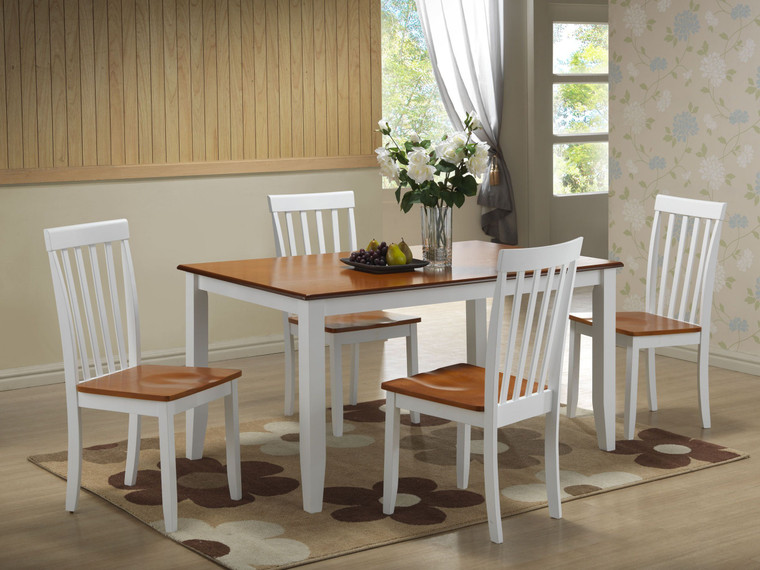Boraam Bloomington Dining Table in White/Honey Oak 22030
