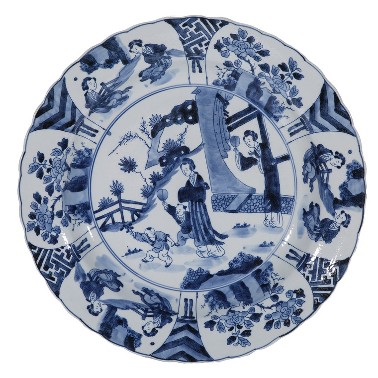 Blue And White Plate Noble Lady Motif 1467D By Legend Of Asia