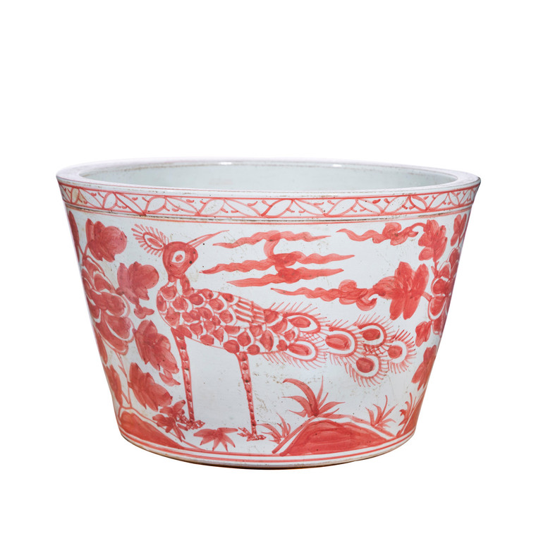 Red Bird Basin Planter 1497C By Legend Of Asia