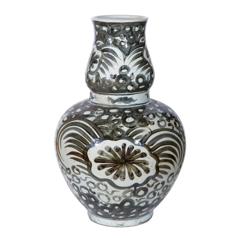 Black Sea Flower Gourd Vase 1704E By Legend Of Asia