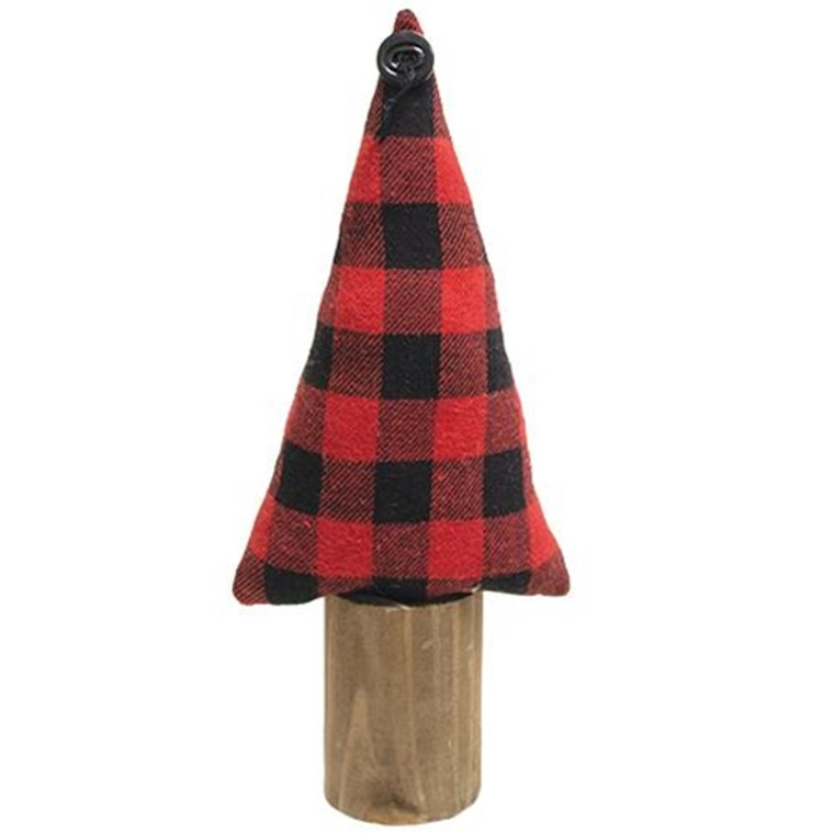 *Buffalo Check Christmas Tree On Stump 13" GCS38197 By CWI Gifts