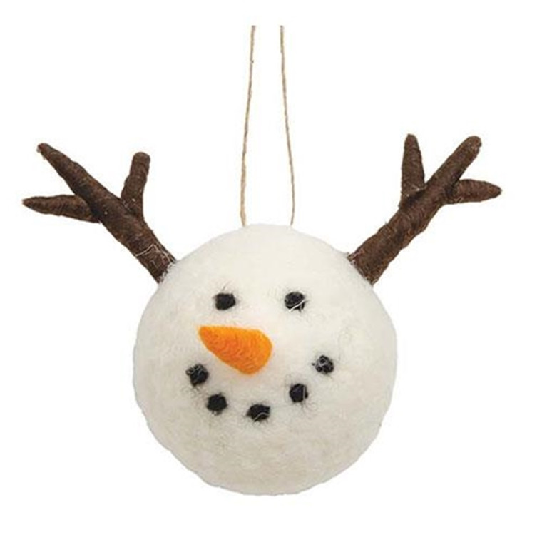 *Felted Wool Snowman Reindeer Ornament GHBY4107 By CWI Gifts