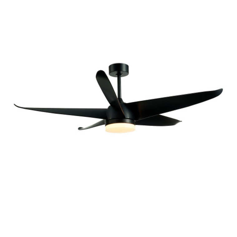 60 Inch Reversible Ceiling Fan With Light-Black ES10187US-BK