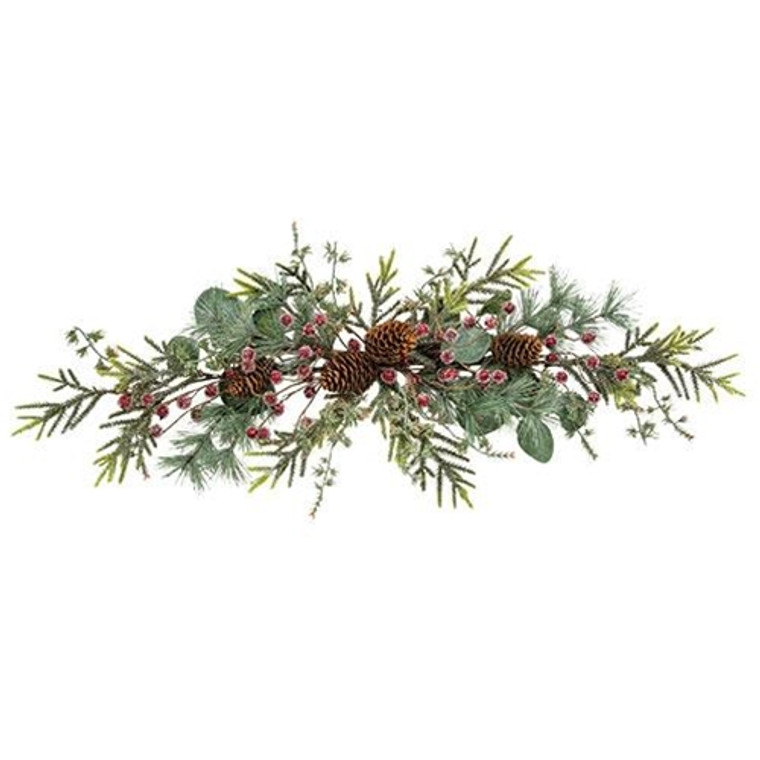 *Icy Bristle Pine & Berry Swag F18256 By CWI Gifts